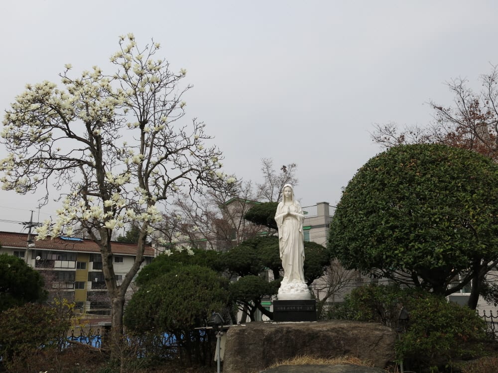 용머리성당 성모상